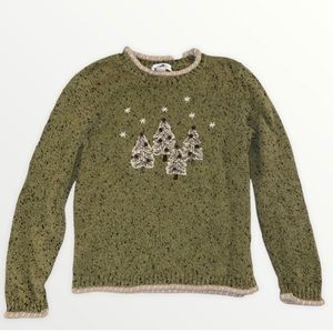 Vintage Christopher & Banks Winter Seasonal Tree Women’s Sweater